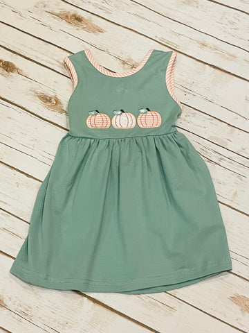 Girl's Pumpkin Trio Knit Dress