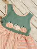 Girl's Pumpkin Trio Knit Skirted Bubble