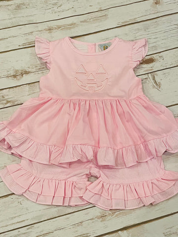 Girl's Pumpkin Short Set