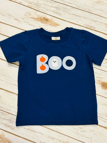 Boo Applique Shirt (navy)