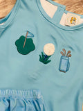 Girl's Golf French Knot and Applique Knit Diaper Set