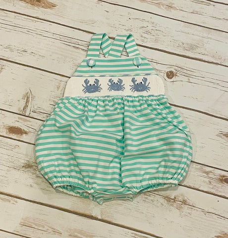 Girl's Smocked Knit Crab Bubble