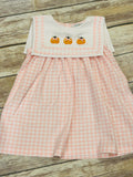 Girl's French Knot Pumpkin Knit Dress