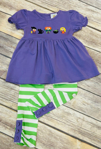 Girl's French Knot Witch Pant Set