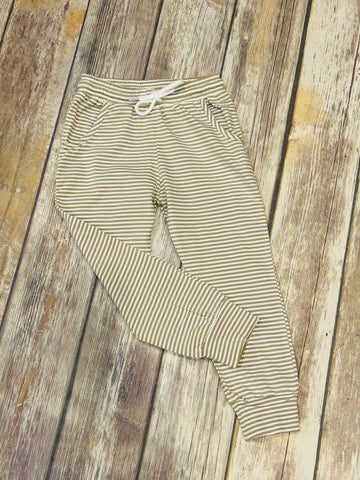 Tan Striped Jogger Pants