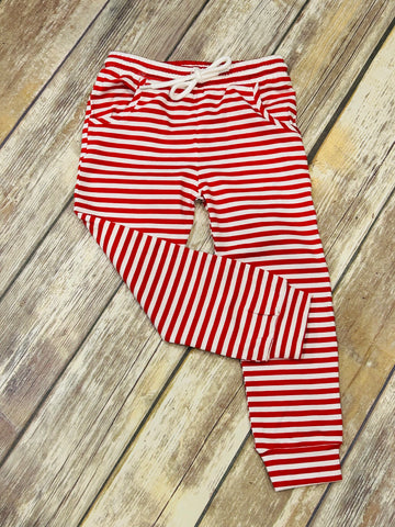 Red Striped Jogger Pants