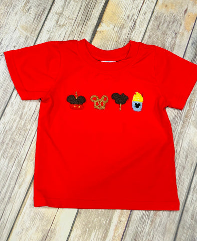 Red Snack French Knot Shirt